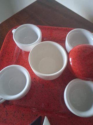 Set caffè rosso e bianco