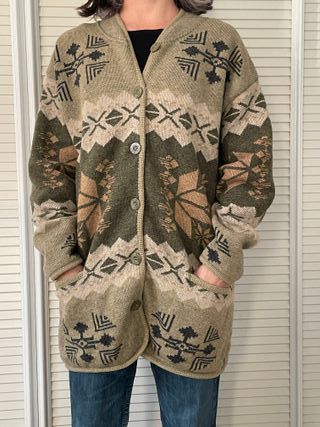 Chaqueta Vintage Lana Motivos Étnicos