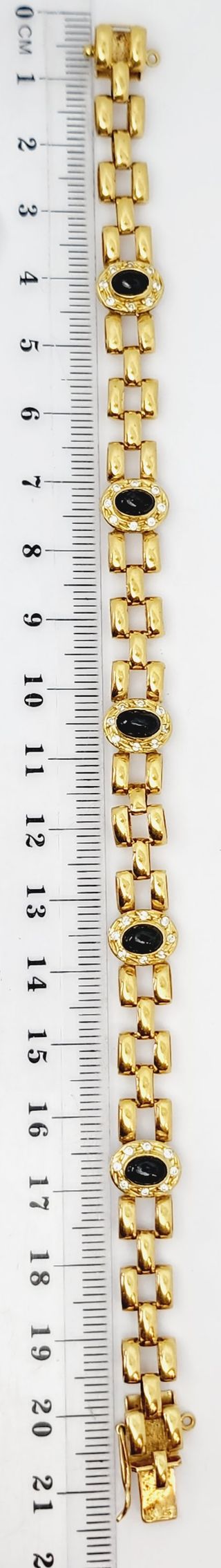 Pulsera Oro 18k Zafiros y Circonitas Negras