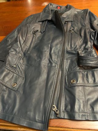 Chaqueta de cuero azul PTC