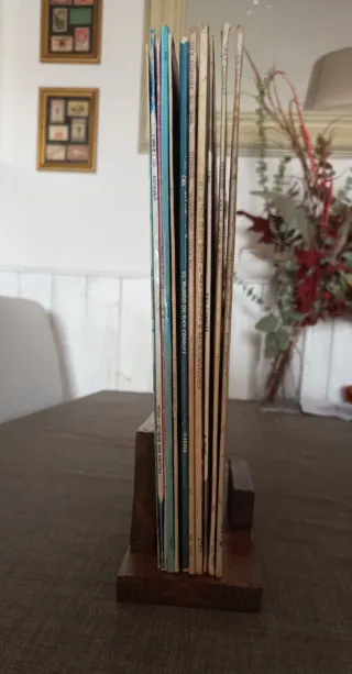 Expositor organizador de vinilos en madera.