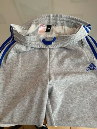 Pantalone tuta Adidas grigio con bande blu