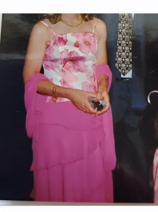 Falda gasa fucsia para eventos