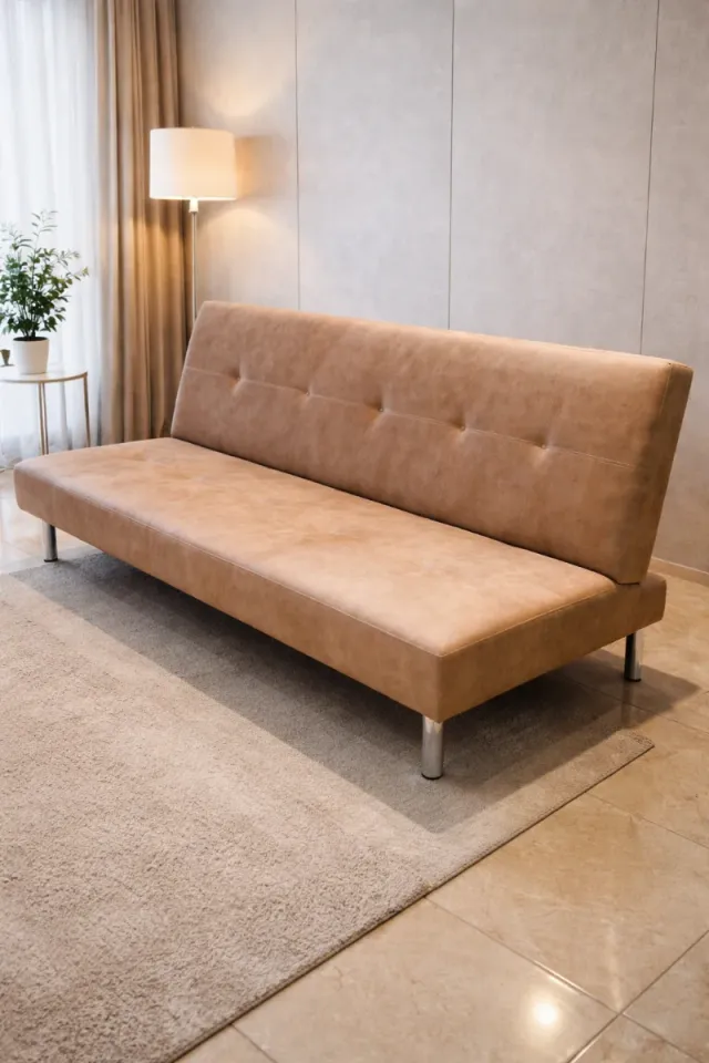 Sofá Cama Beige/Marrón