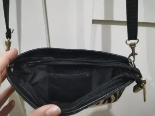 Bolso de cuero y piel de potro estampado cebra