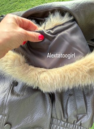 Cazadora Zara efecto piel pelo desmontable XS