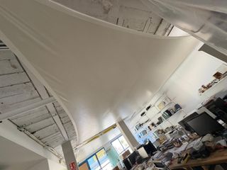 2 Toldos vela de PVC blancos con sujeciones