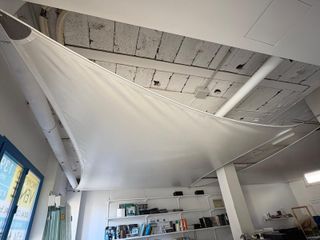 2 Toldos vela de PVC blancos con sujeciones