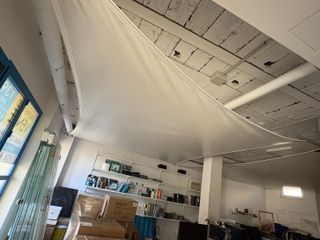 2 Toldos vela de PVC blancos con sujeciones