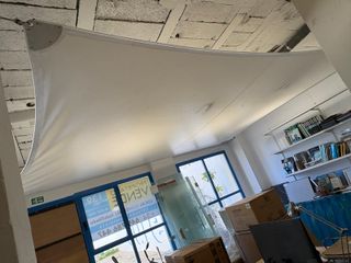 2 Toldos vela de PVC blancos con sujeciones