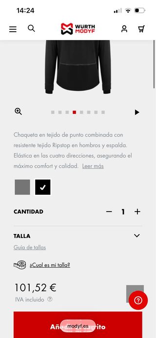 Chaqueta Wurth Modyf Talla M Negra