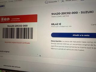 Tapa Relojes Suzuki GSX