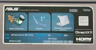 Portátil Asus U32U 13.3 Negro/Gris