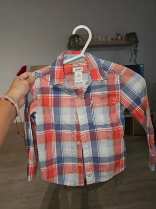 Camisa de cuadros para niño talla 2 y talla 4.