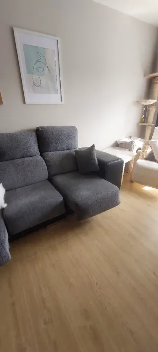 Sofá 3 plazas tela y polipiel