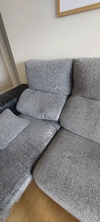 Sofá 3 plazas tela y polipiel