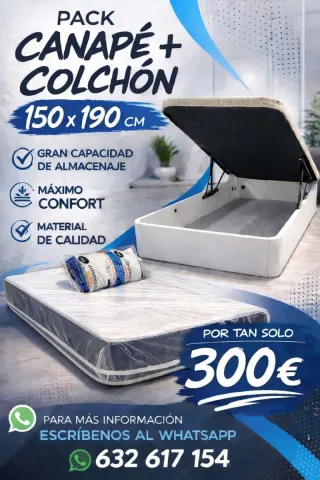 Canapé + Colchón 150x190 cm