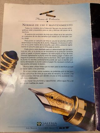 Plumas Colección Vaccaro Baño Oro