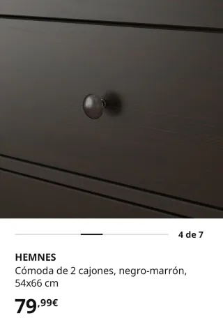 Mesita de noche IKEA HEMNES negra