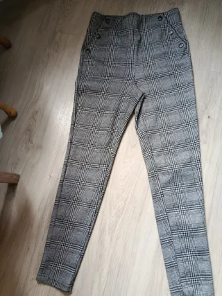 Pantalón de vestir cuadros gris y negro