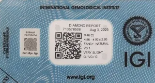 Diamante Naturale Fancy Giallo Verde 0.46ct VS1