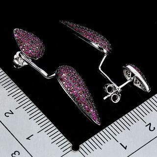 Pendientes Plata con Rubíes Naturales Morados