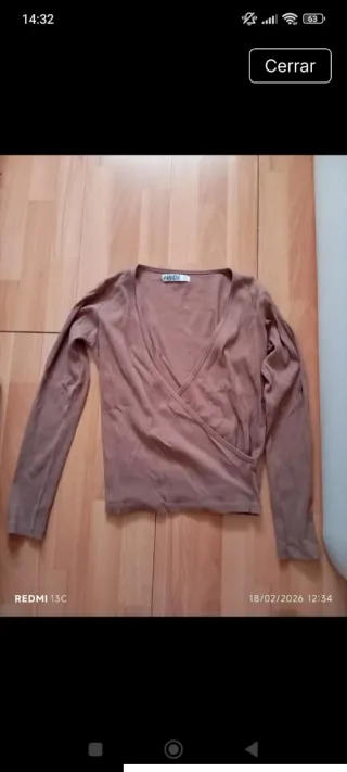 Camiseta marrón INSIDE cruzada escote L