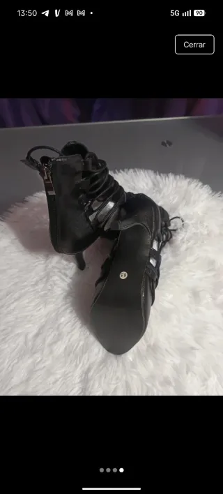 Zapatos de baile tacón abierto negro,10cm tacón