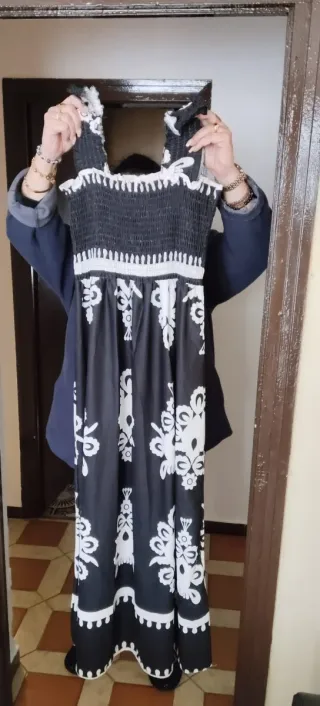 Vestido largo estampado talla 52