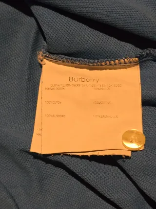 Polo Burberry Azul Bordado Talla XL justa