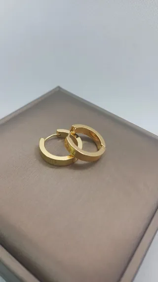 Pendientes Aro Chapado Oro Diseño Griego