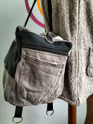 Mochila Bolsa Viaje Vaquero Negro Gris