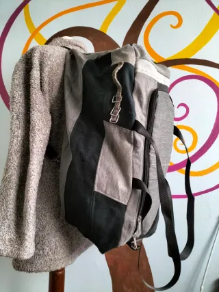 Mochila Bolsa Viaje Vaquero Negro Gris