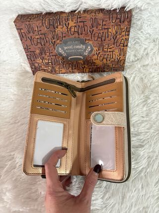 Cartera Sweet Candy Grande Azul y Beige