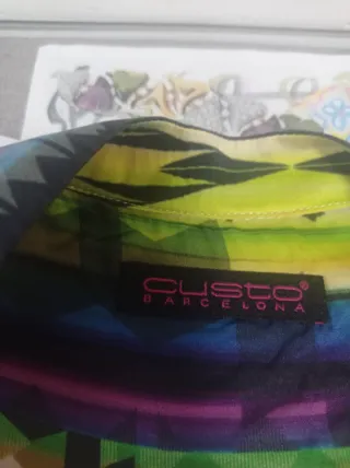 Camisa Custo Barcelona Seda Multicolor