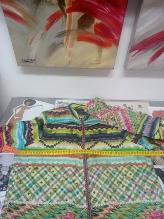 Camisa Custo Barcelona Seda Multicolor