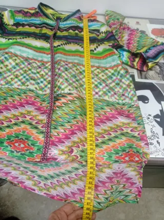 Camisa Custo Barcelona Seda Multicolor