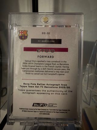 Tarjeta Autografiada Samuel Eto'o FC Barcelona