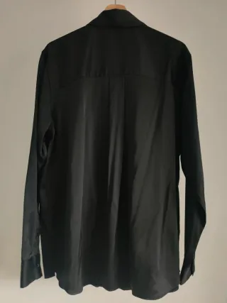 Camisa Zara cuello pañuelo negra