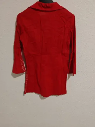 Blusa boho roja bordada talla 38