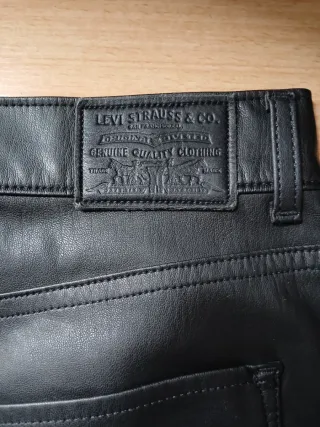 Pantalones Levi's Piel Sintética Negros Talla 27