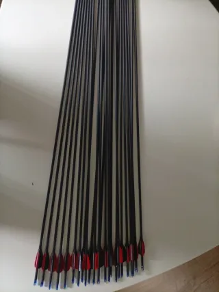 Flechas carbono 6mm pluma pavo