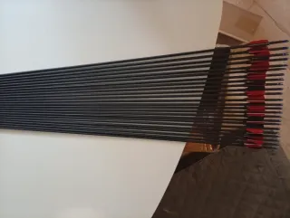 Flechas carbono 6mm pluma pavo