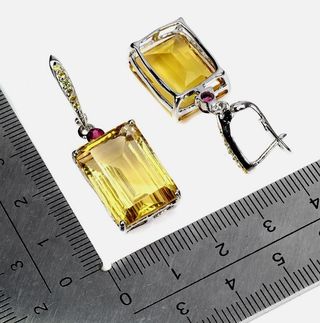 Pendientes Plata Citrino Zafiro Granate