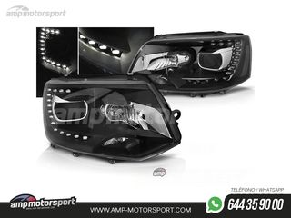 FAROS DELANTEROS LUZ DIURNA LED REAL DRL PARA VOLKSWAGEN TRANSPORTER T5 2010-2015