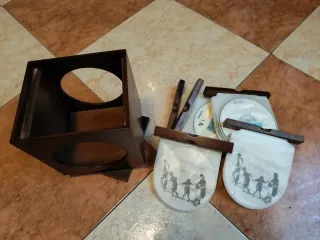 Organizador de CD giratorio de madera