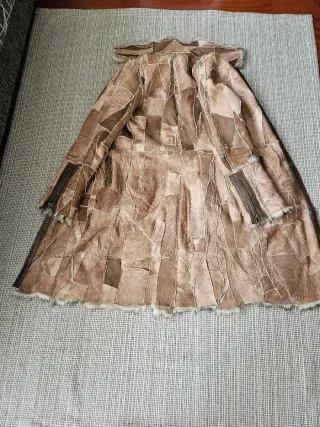 Cappotto in montone patchwork