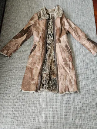 Cappotto in montone patchwork