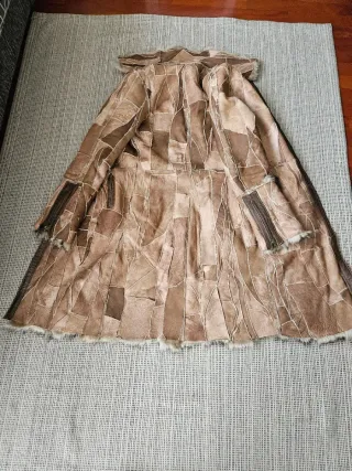 Cappotto in montone patchwork