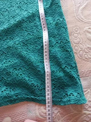 Vestido de encaje verde azulado talla única